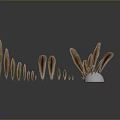 Brown Bird Feathers of Various Sizes Arranged with Reflections on Grey Background
