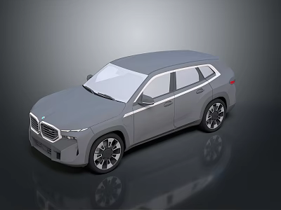 Gray SUV With Modern Design Sleek Body Alloy Wheels And Front Grille 3D Rendering 3d model