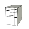 White Metal Bookcase With Simple Design And Three Functional Drawers 3d model