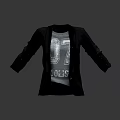 Black Casual Blazer With Gray T Shirt Featuring Number 07 And Coolis Lettering