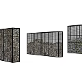 Modern Feature Wall Designs With Stone Texture And Varied Grid Frames 3d model