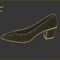 Gray High Heels with Square Toe and Block Heel Elegant Fashionable Footwear for Women