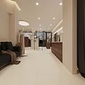 Modern Minimalist Clothing Store Interior Design With Mannequins Clothing Racks And Wooden Counter