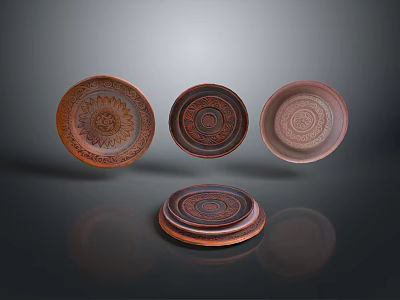 Decorative Ceramic Plates For Home Living With Intricate Circular Patterns And Various Designs 3d model