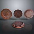 Decorative Ceramic Plates For Home Living With Intricate Circular Patterns And Various Designs