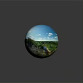 Natural Scenic Landscape With Forest Valley Rocky Terrain And Blue Sky Clouds