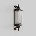 Modern Metal Frame Wall Sconce With Vertical Striped Shade And Warm Illumination