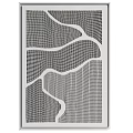 Light Gray Decorative Panels With Wood Grain Wave Patterns Vertical Stripes And Dark Brown Frame