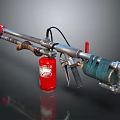 Industrial Fire Fighting Tool With Metal Pipe Red Extinguisher And Spray Nozzle