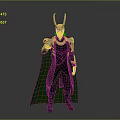 Male Fantasy Character With Golden Horns Green Cape And Glowing Blue Orb