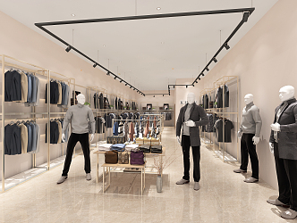 Modern Clothing Store Men's Clothing Store Clothing Showroom 3d model