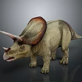 Detailed Triceratops Dinosaur 3D Model With Large Frill Sharp Horns And Realistic Skin