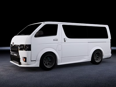 White Toyota Van With Modern Exterior Design Black Alloy Wheels And Tinted Windows 3d model