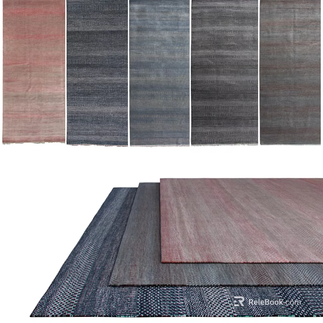 Square Rugs In Various Colors With Modern Woven Texture For Home Decor 3d model 