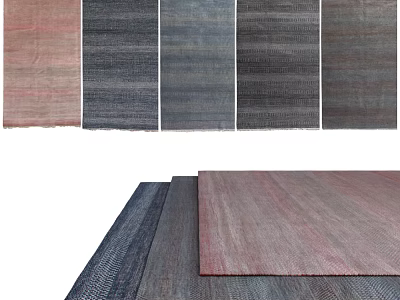 Square Rugs In Various Colors With Modern Woven Texture For Home Decor 3d model