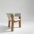 Modern Dining Chair With Wooden Frame And Light Upholstered Seat Backrest