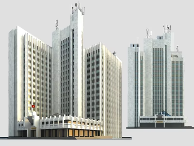 Office Administration Building Hotel High-end Building Famous Seaside Townhouse Ancient Town Resort Classical House Area Club Commercial Building Single-family Villa 3d model