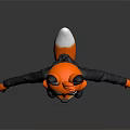 3D Animated Game And Movie Fox Character With Orange White Head Black Hoodie Blue Pants