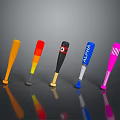 Vibrant Baseball Bats With Different Designs And Colors For Household Use 3d model