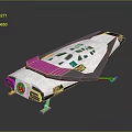 Futuristic Spacecraft With White And Gray Exterior Yellow Support Structures For Cosmic Exploration