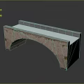 Textured Brick Arch Structure With White Flat Top And Smooth Surface Design 3d model