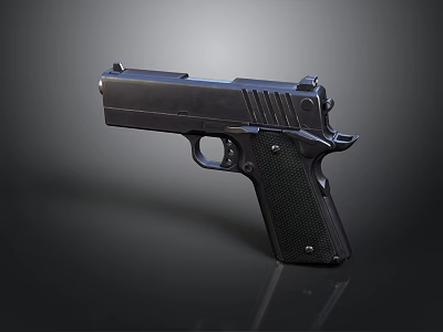 Modern Black Tactical Pistol With Ergonomic Grip And Metallic Barrel 3d model