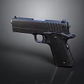 Modern Black Tactical Pistol With Ergonomic Grip And Metallic Barrel