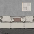 Baxter Modern Double Sofa Modern Multiplayer Sofa Living Room Sofa with Elephant Ears 3d model