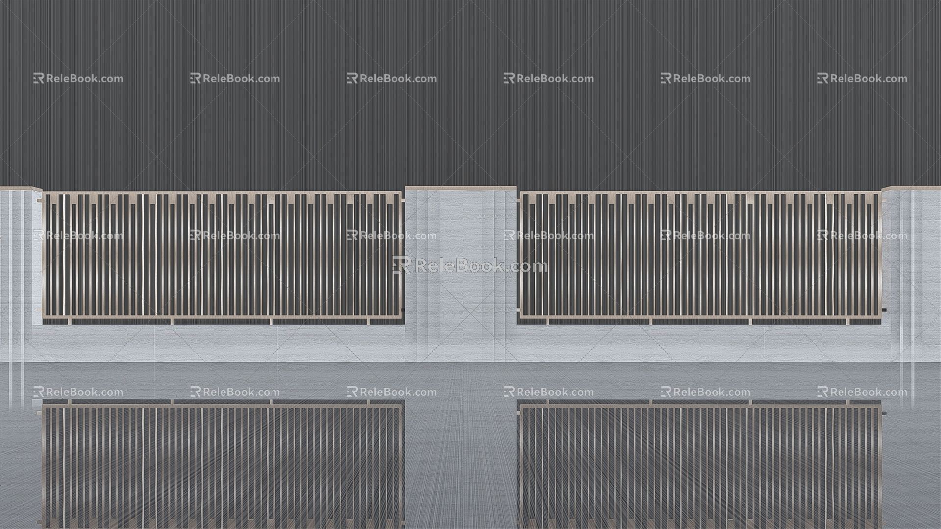 Modern Fence Wall Landscape Wall 3d model