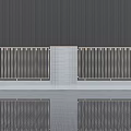 Gray Feature Wall With Vertical Stripes Design Central Square Structure And Bottom Reflection 3d model