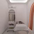 Modern White Minimalist Beauty Salon Reception Lobby Interior Design With Comfortable Furniture And Green Plants