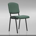 Modern Minimalist Light Green Single Chair With Black Metal Frame