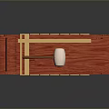 Traditional Wooden Percussion Instrument With Red Frame Ornate Carvings Golden Bars And White Mallet
