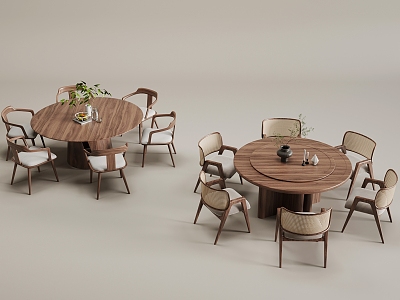 Quiet Wind Round Dining Table and Chair model