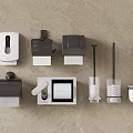 Essential Bathroom Accessories Collection With Soap Dispenser Toilet Paper Holder And Toilet Brush