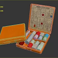 Orange Open Medical Device Case With Test Strips And Reagent Vials
