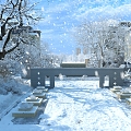 Modern Snow Scene District Snow Scene 3d model