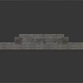 Traditional Stone Structure Featuring Intricate Carved Panel And Side Stone Pillars With Base Pedestal Design