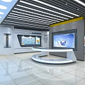 Modern Exhibition Hall Interior With Wangda Logo Digital Screens And Display Panels