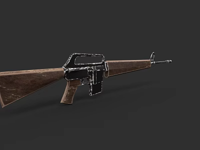 Vintage Rifle With Wooden Stock And Black Metal Classic Design Elements 3d model