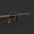 Vintage Rifle With Wooden Stock And Black Metal Classic Design Elements