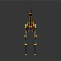 Mechanical Deer Creature Character With Yellow Blue Body And Long Legs Design