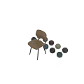 Colorful Modern Children's Chairs With Ergonomic Backrest And Sturdy Metal Legs In Blue And Yellow