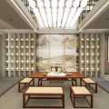 Modern Dining Living Room Interior Design With Wine Rack Wall Bar Stools And Pendant Light