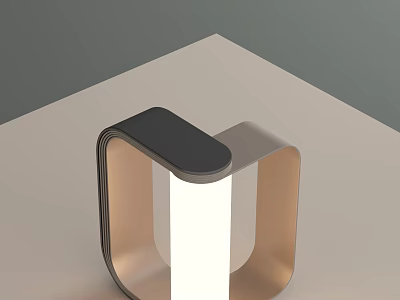 Modern Minimalist Desk Lamp With U Shaped Metal Frame And Transparent Acrylic Shade 3d model