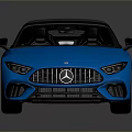 Blue Convertible Sports Car With Sleek Design Black Roof And Wheels