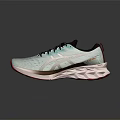 Light Blue Mesh Upper Sneakers With Black Laces And Red Soles Modern Design