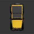 Yellow Jeep Wrangler With Black Roof And Large Off Road Tires