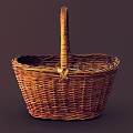 Handwoven Wicker Basket with Sturdy Handle for Home Storage Natural Brown Weave Design