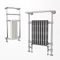 Classic Design White Radiators with Chrome Metal Frames for Home Heating 3d model